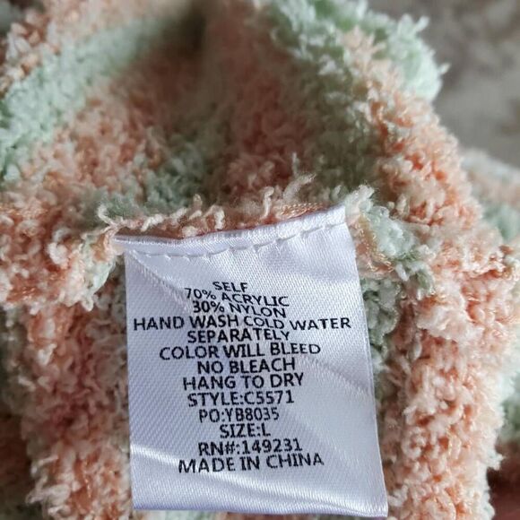 Kori America Fuzzy Fleece Striped Sweater NWT Oversized SZ L Womens - Picture 6 of 8